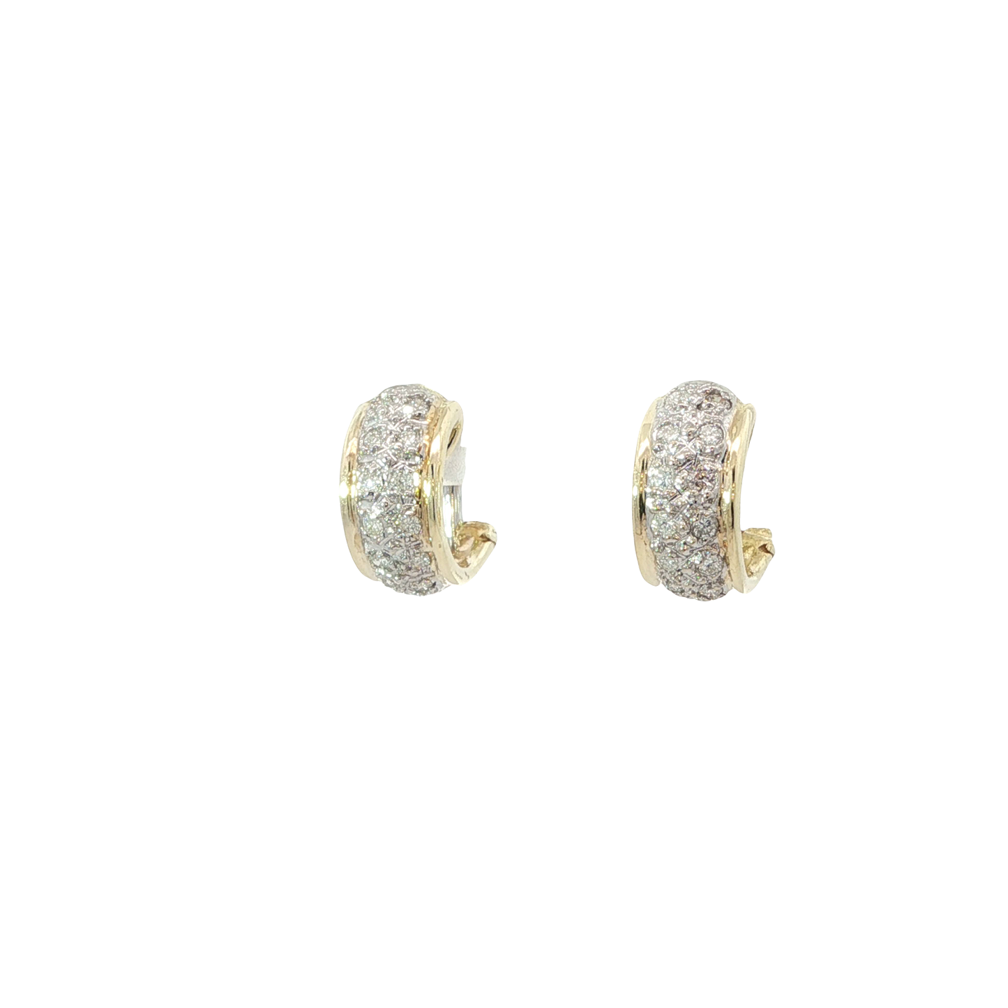 P. Ohrringe Clip Bicolor 585 / 14 Karat mit Diamant Nr. 6944