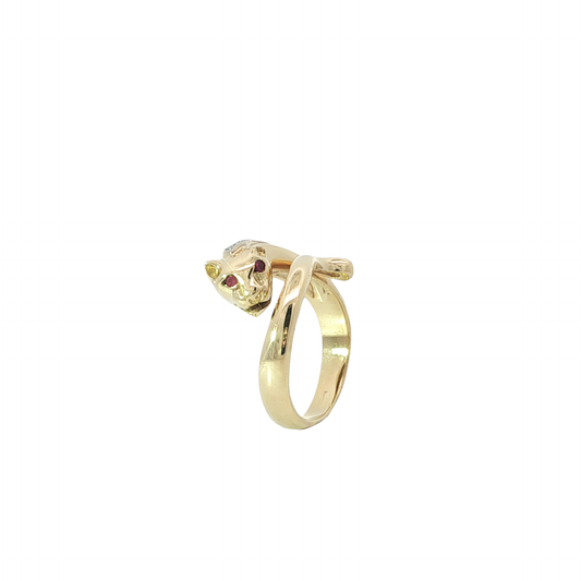 Ring "Panther" Gelbgold 750 / 18 Karat mit Diamanten Gr. 52 Nr. 6866