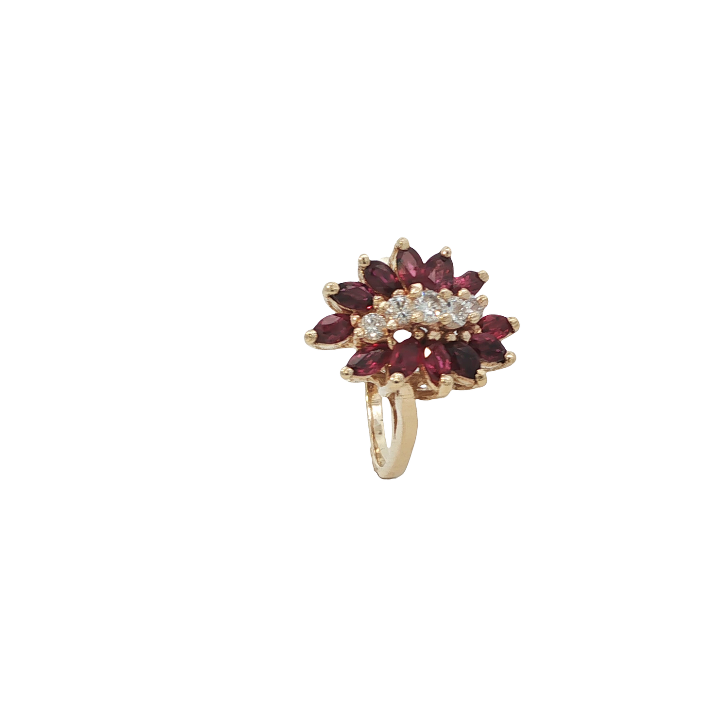 Ring Gelbgold 585 / 14 Karat mit Brill. und Rubinen Gr. 52 Nr. 6918