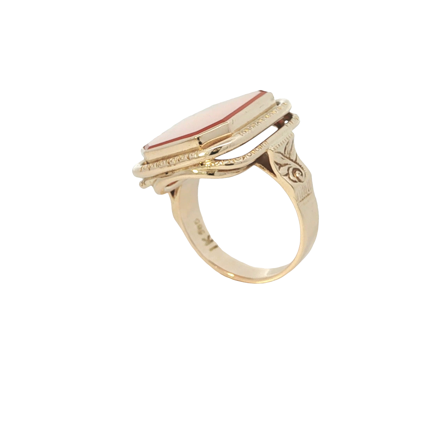 Siegelring Herren Gelbgold 585 / 14 Karat mit Achat Gr. 60 Nr. 6817