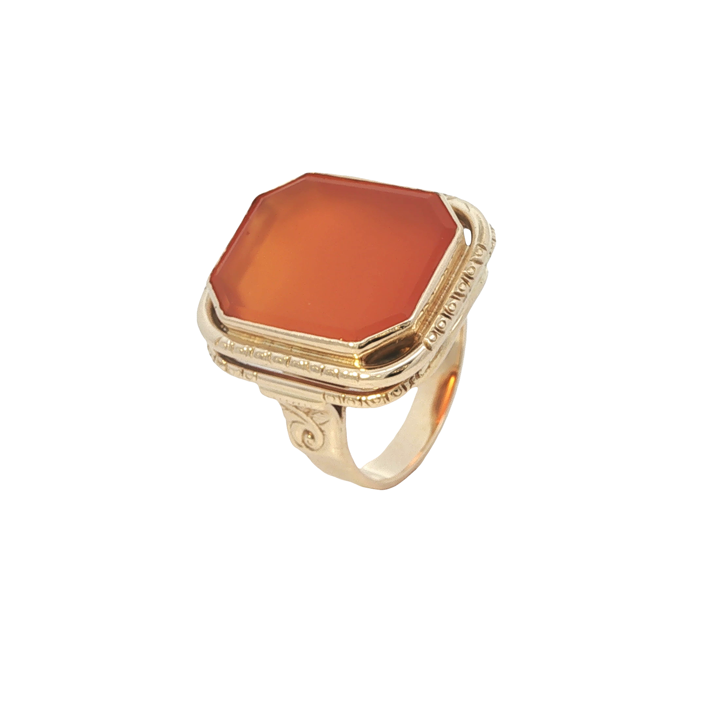Siegelring Herren Gelbgold 585 / 14 Karat mit Achat Gr. 60 Nr. 6817