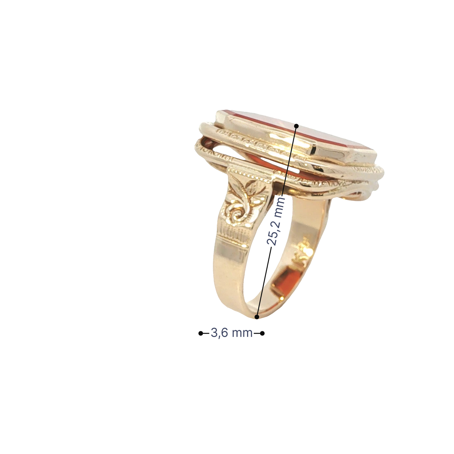 Siegelring Herren Gelbgold 585 / 14 Karat mit Achat Gr. 60 Nr. 6817