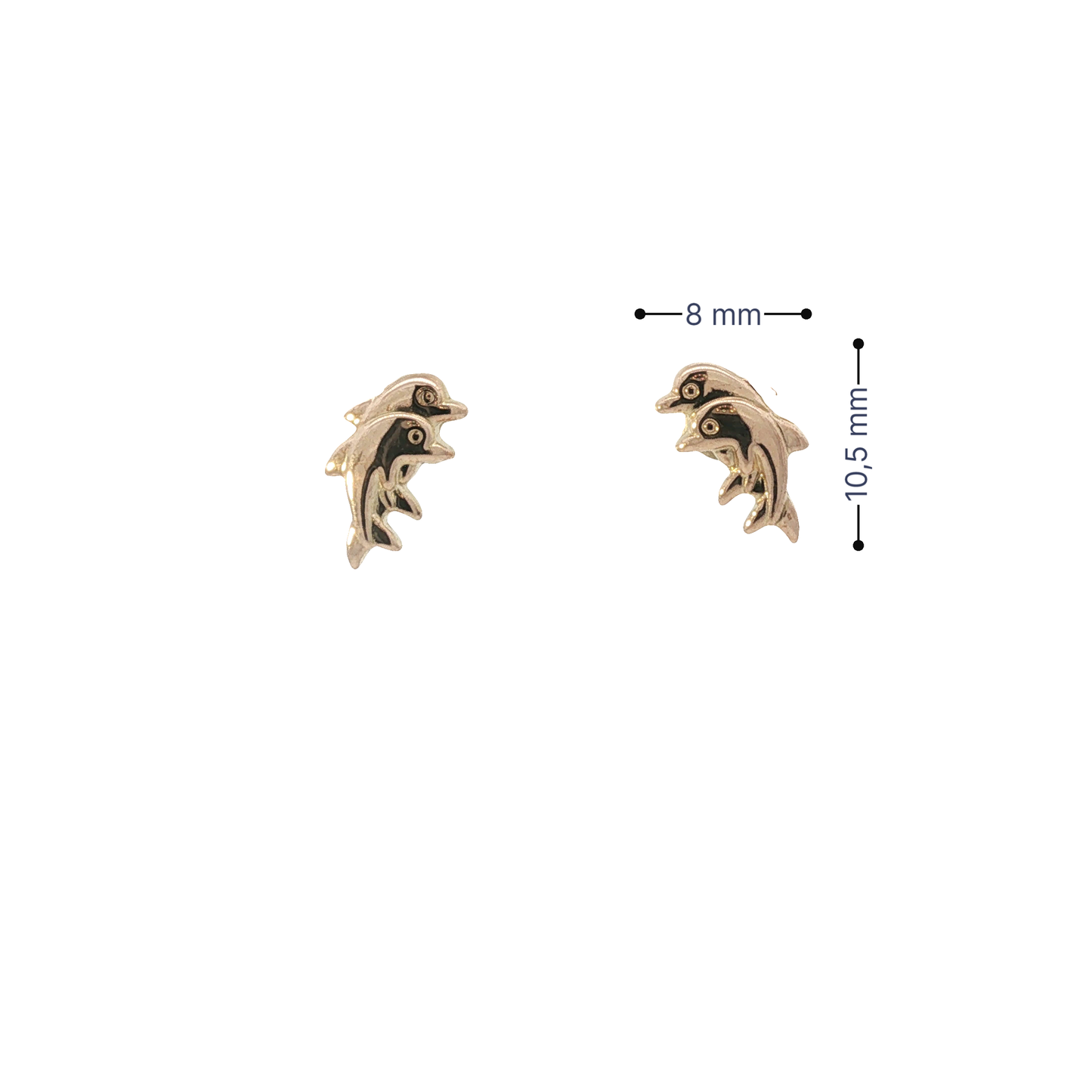 Ohrstecker "Delfin" Gelbgold 333 / 8 Karat L: 10,5 mm Nr. 6941