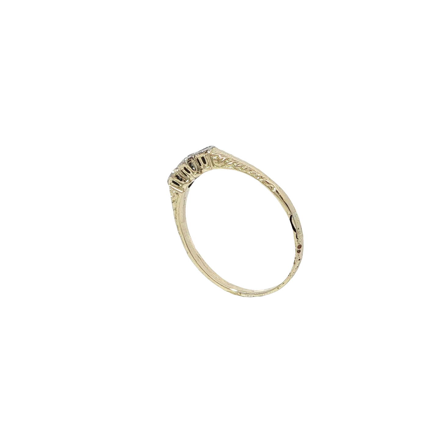 Ring "Art-Déco" Gelbgold 585 / 14 Karat mit Brill. Gr. 59 Nr. 6898