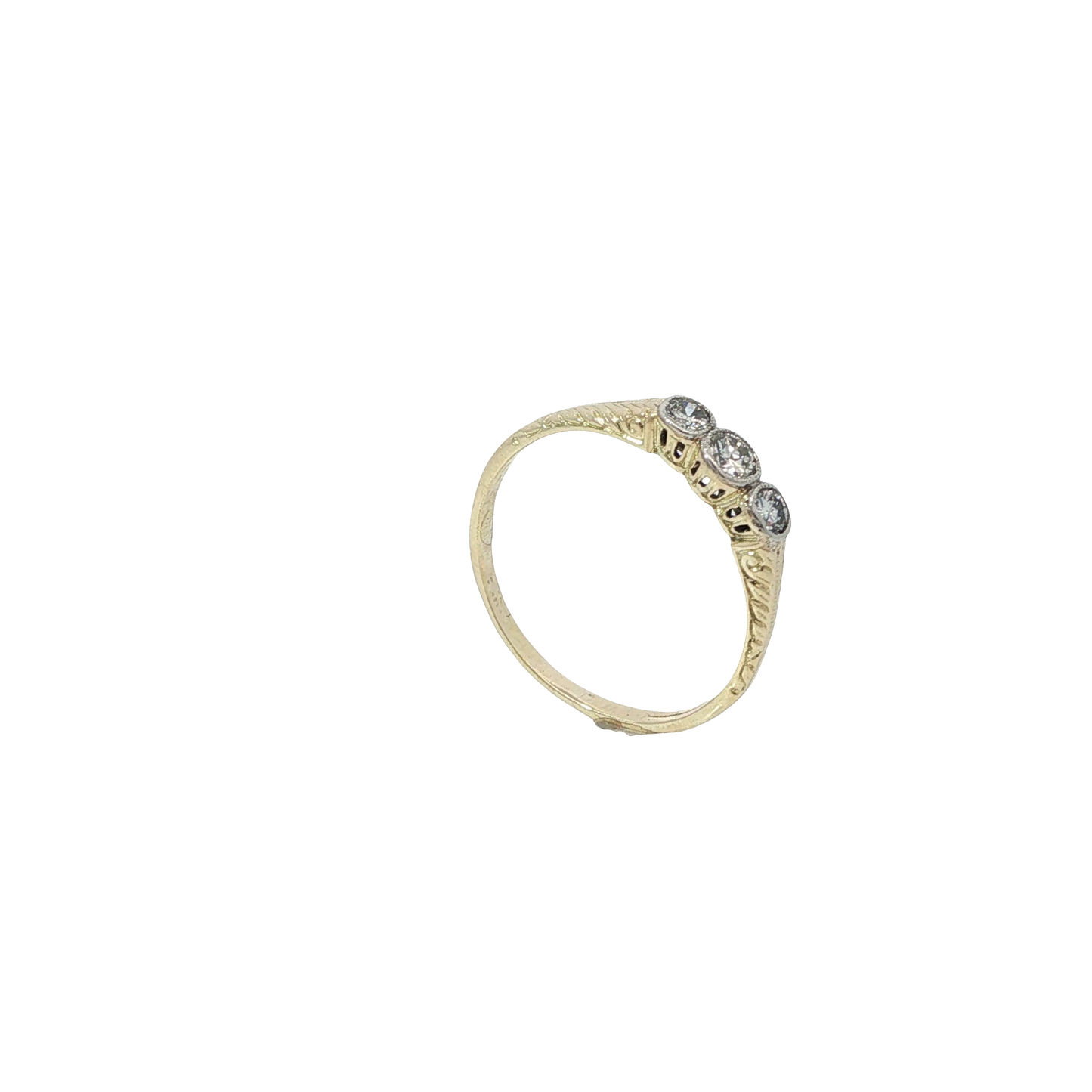 Ring "Art-Déco" Gelbgold 585 / 14 Karat mit Brill. Gr. 59 Nr. 6898