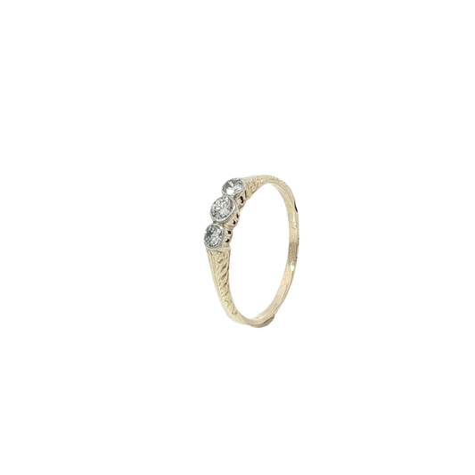 Ring "Art-Déco" Gelbgold 585 / 14 Karat mit Brill. Gr. 59 Nr. 6898
