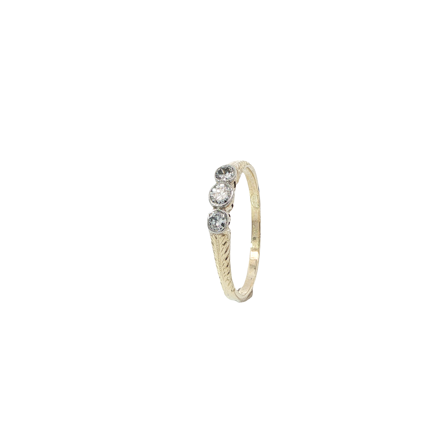 Ring "Art-Déco" Gelbgold 585 / 14 Karat mit Brill. Gr. 59 Nr. 6898