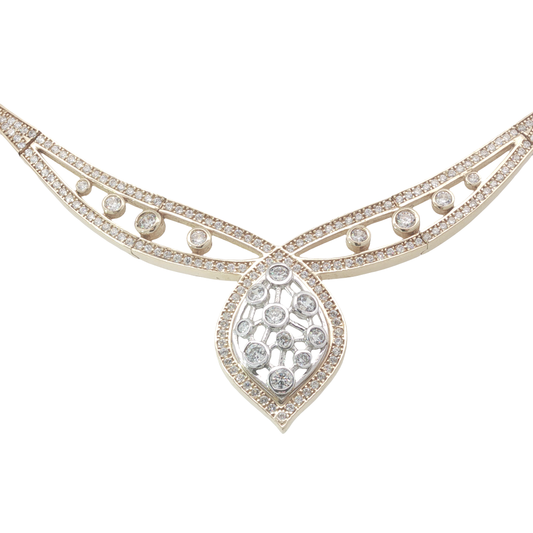 Collier Bicolor 585 / 14 Karat L. ca. 46 cm Nr. 7062