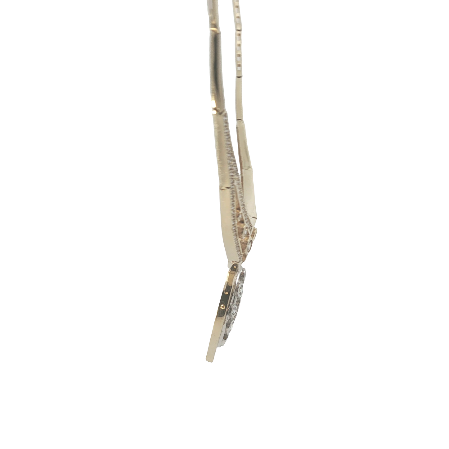 Collier Bicolor 585 / 14 Karat mit Zirkonia L. ca. 46 cm Nr. 7062