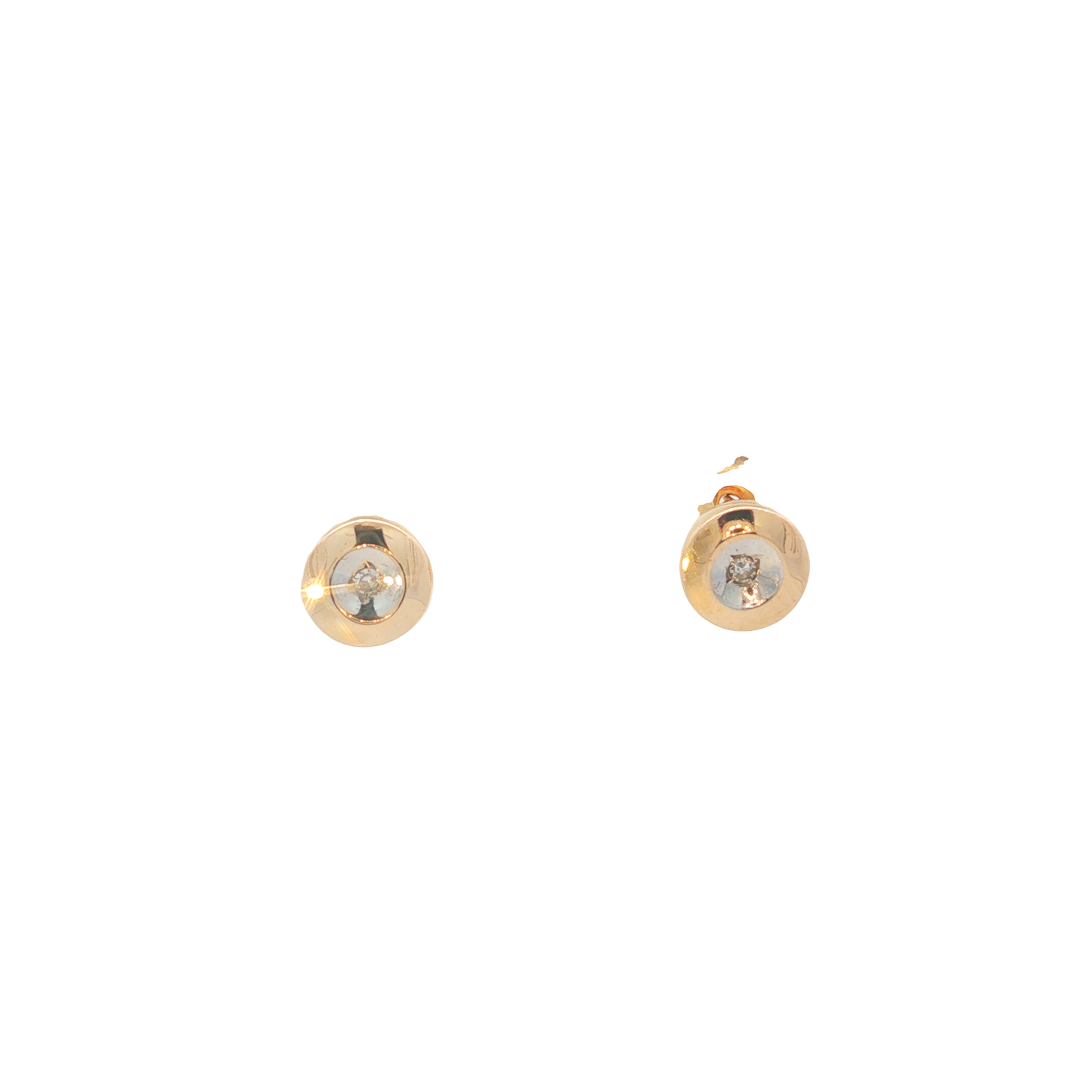 P. Ohrstecker Bicolor 585 / 14 Karat mit Brill. Nr. 6810