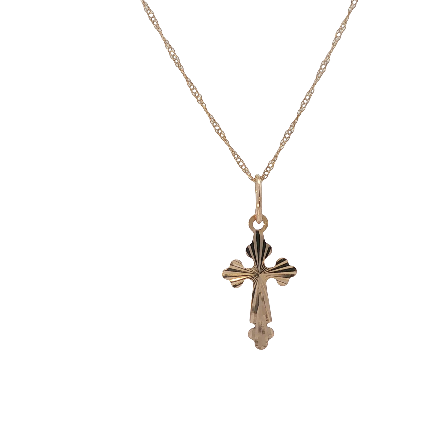 Kette mit Anhänger "Kreuz" Roségold 585 / 14 Karat L: 50,5 cm Nr. 6894