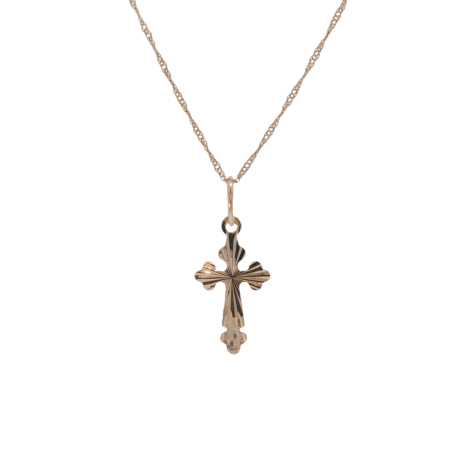 Kette mit Anhänger "Kreuz" Roségold 585 / 14 Karat L: 50,5 cm Nr. 6894