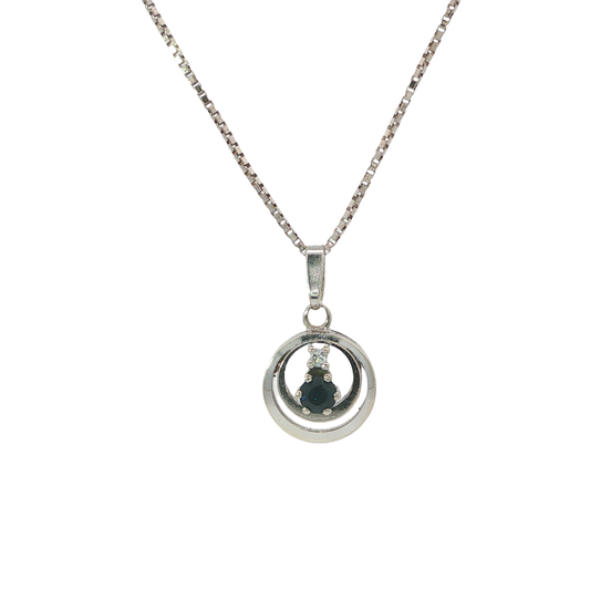 Kette mit Anhänger Weißgold 585 / 14 Karat L: 42 cm Nr. 6883