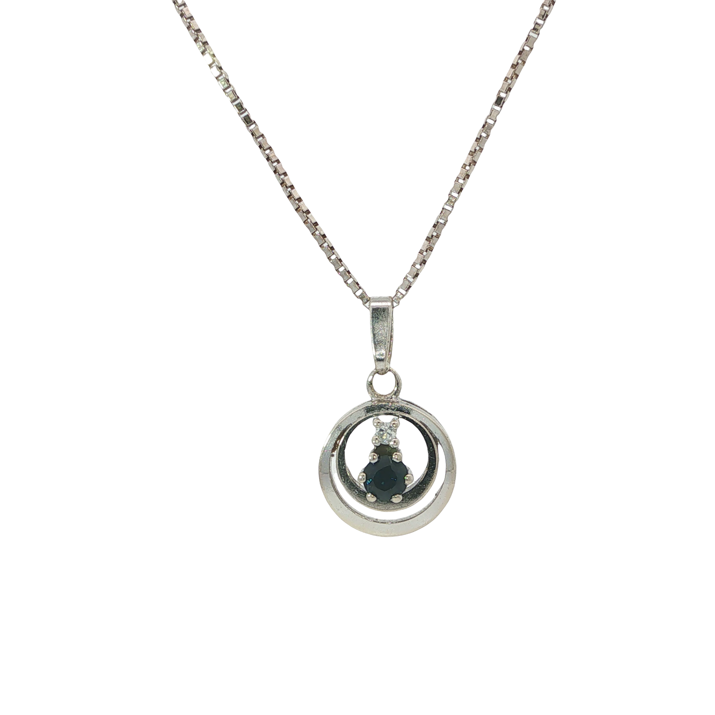 Kette mit Anhänger Weißgold 585 / 14 Karat L: 42 cm Nr. 6883
