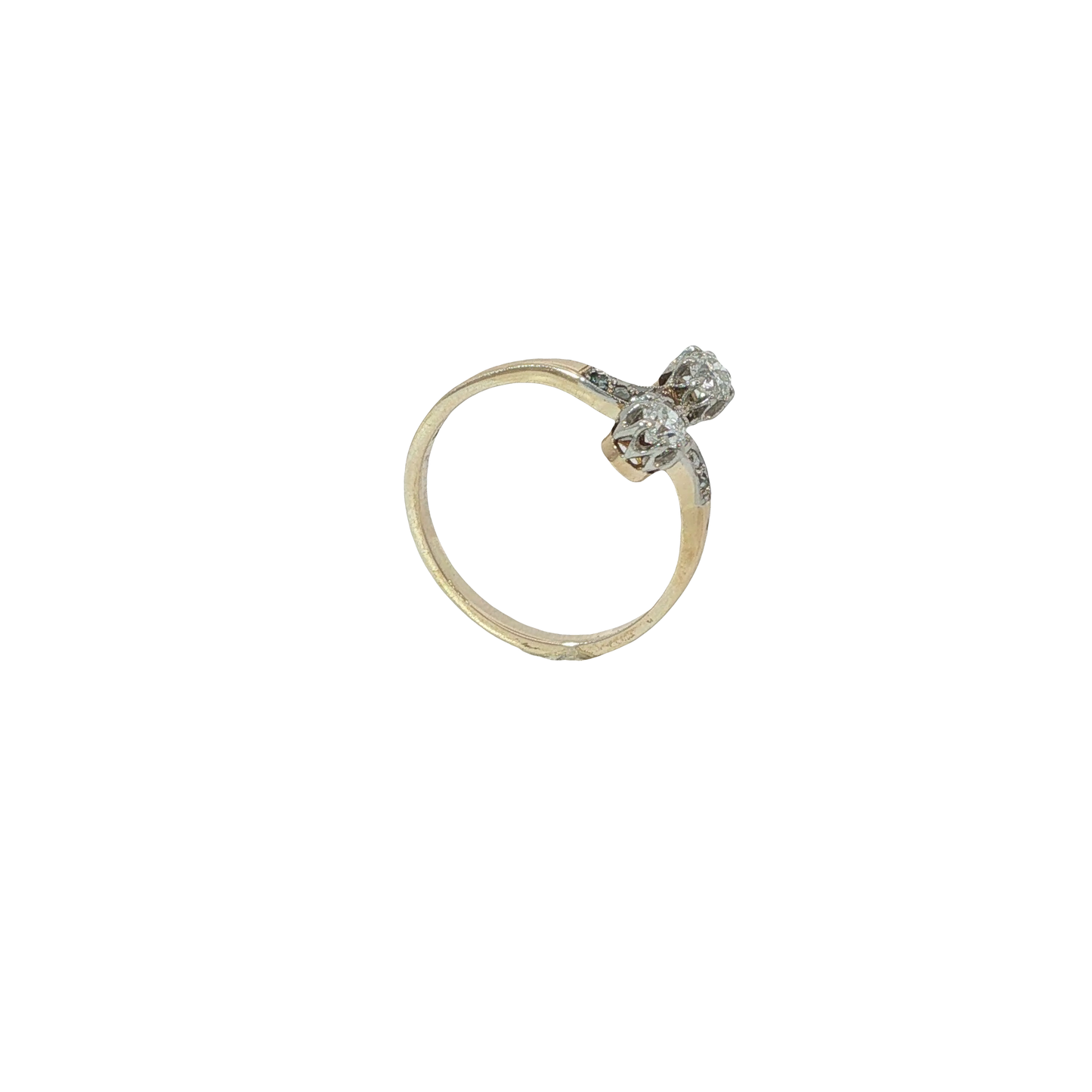 Ring Art-Dekó Bicolor 585 / 14 Karat mir Brill. Gr. 56 Nr. 7055