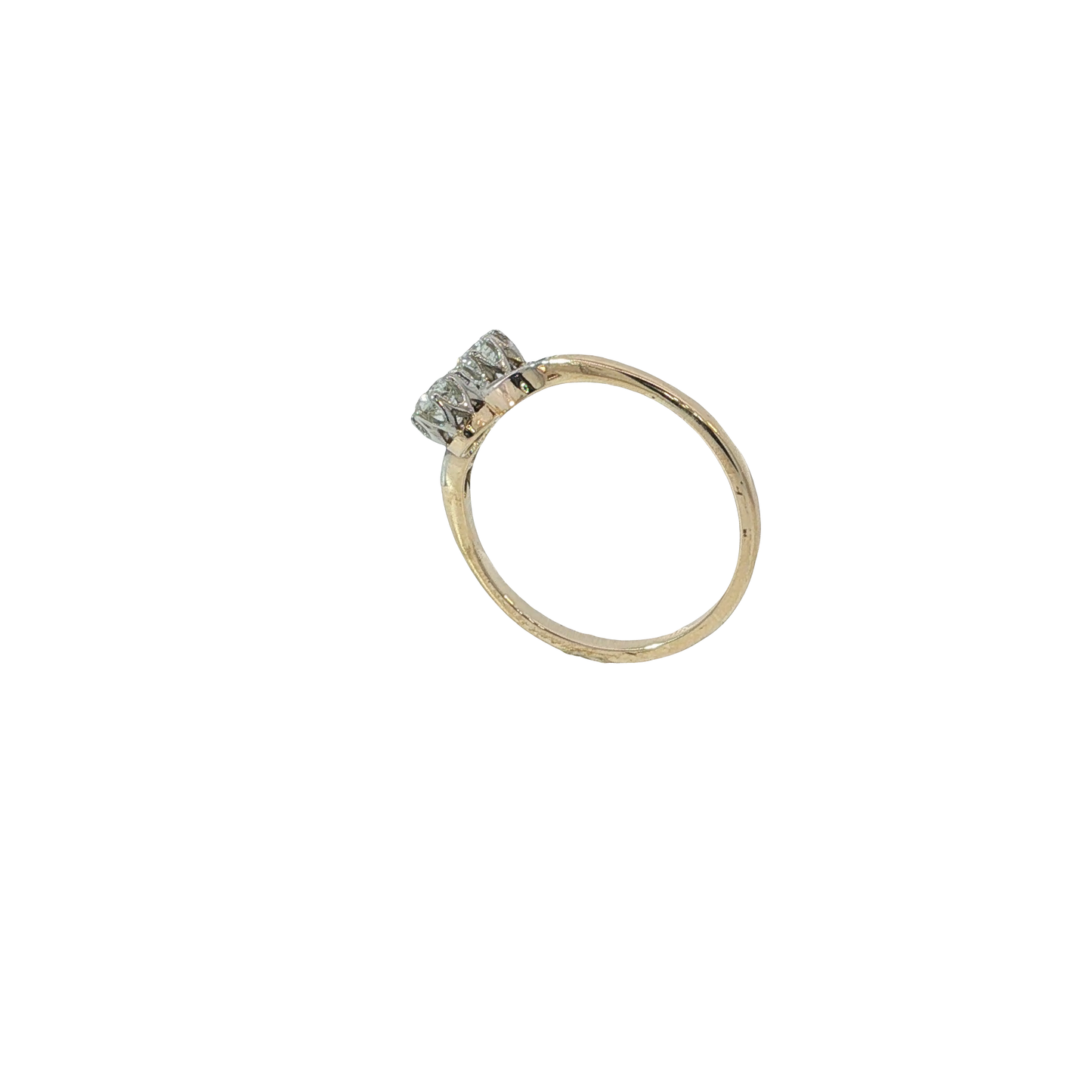 Ring Art-Dekó Bicolor 585 / 14 Karat mir Brill. Gr. 56 Nr. 7055