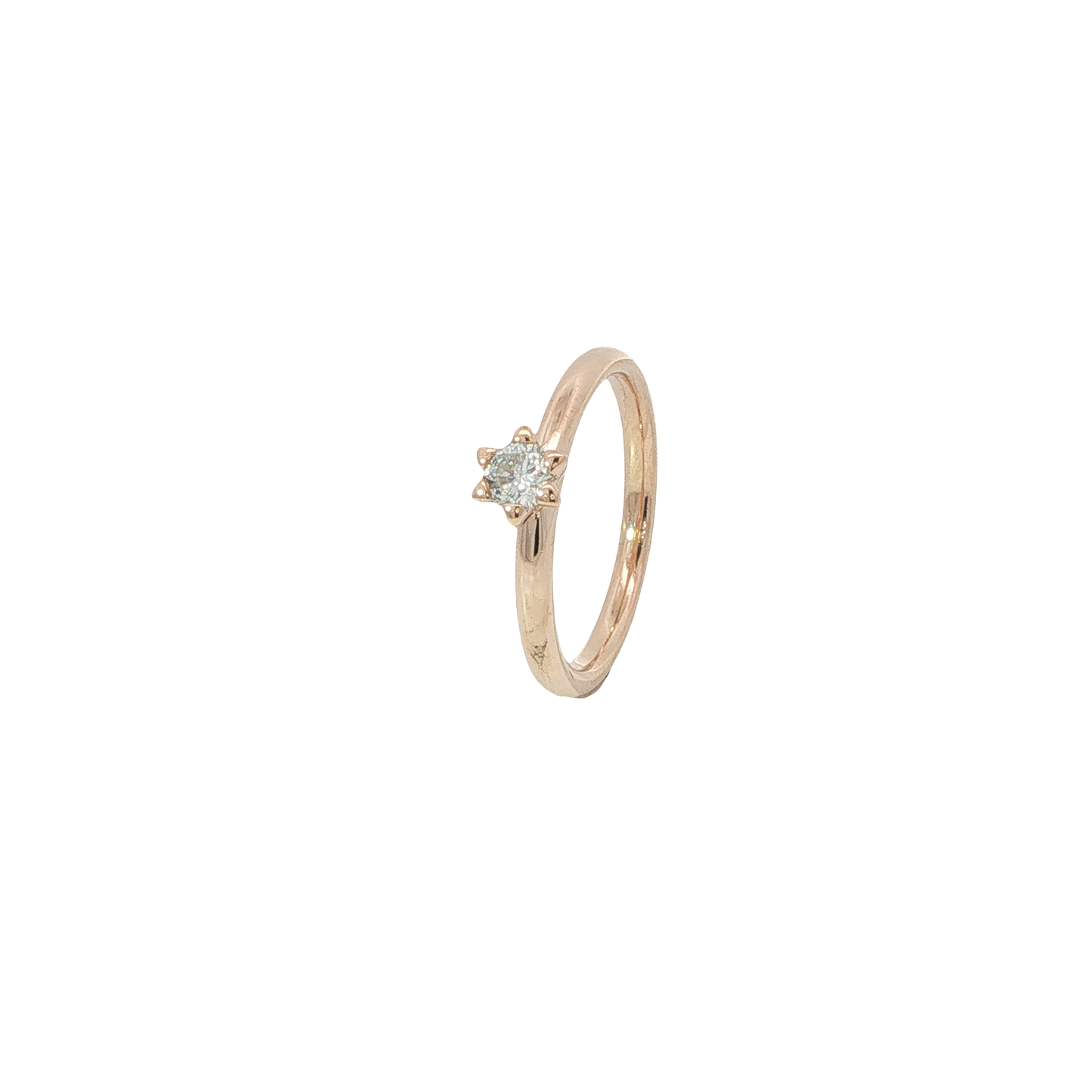 Solitärring Roségold 585 / 14 Karat mit Brill. 0,20 ct Gr. 52 Nr. 6843