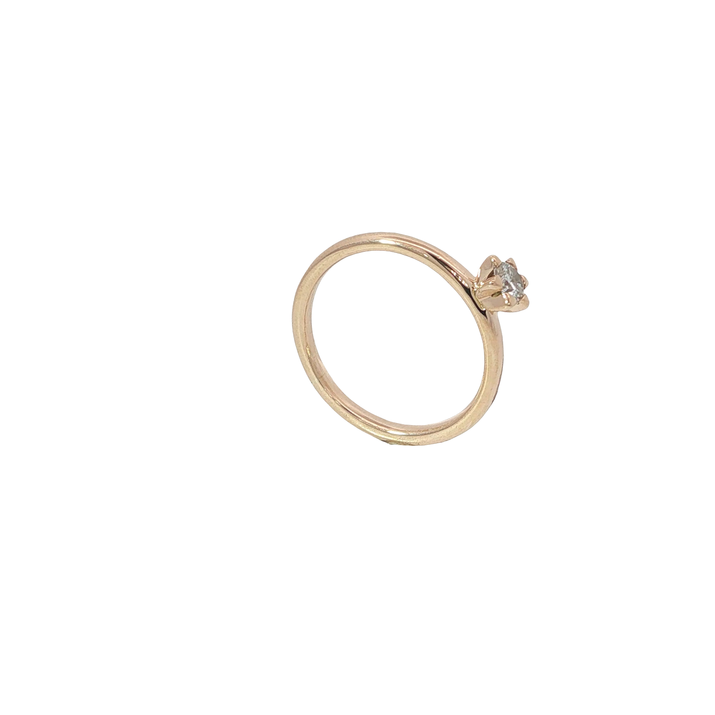 Solitärring Roségold 585 / 14 Karat mit Brill. 0,20 ct Gr. 52 Nr. 6843