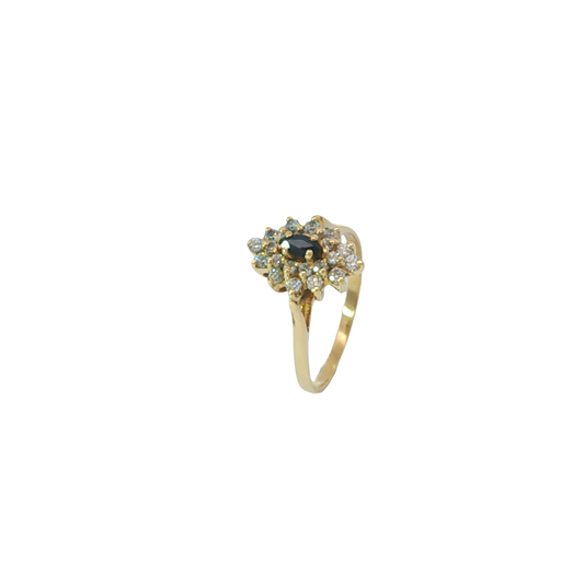 Ring Gelbgold 750 / 18 Karat mit Saphir Gr. 56 Nr. 6886