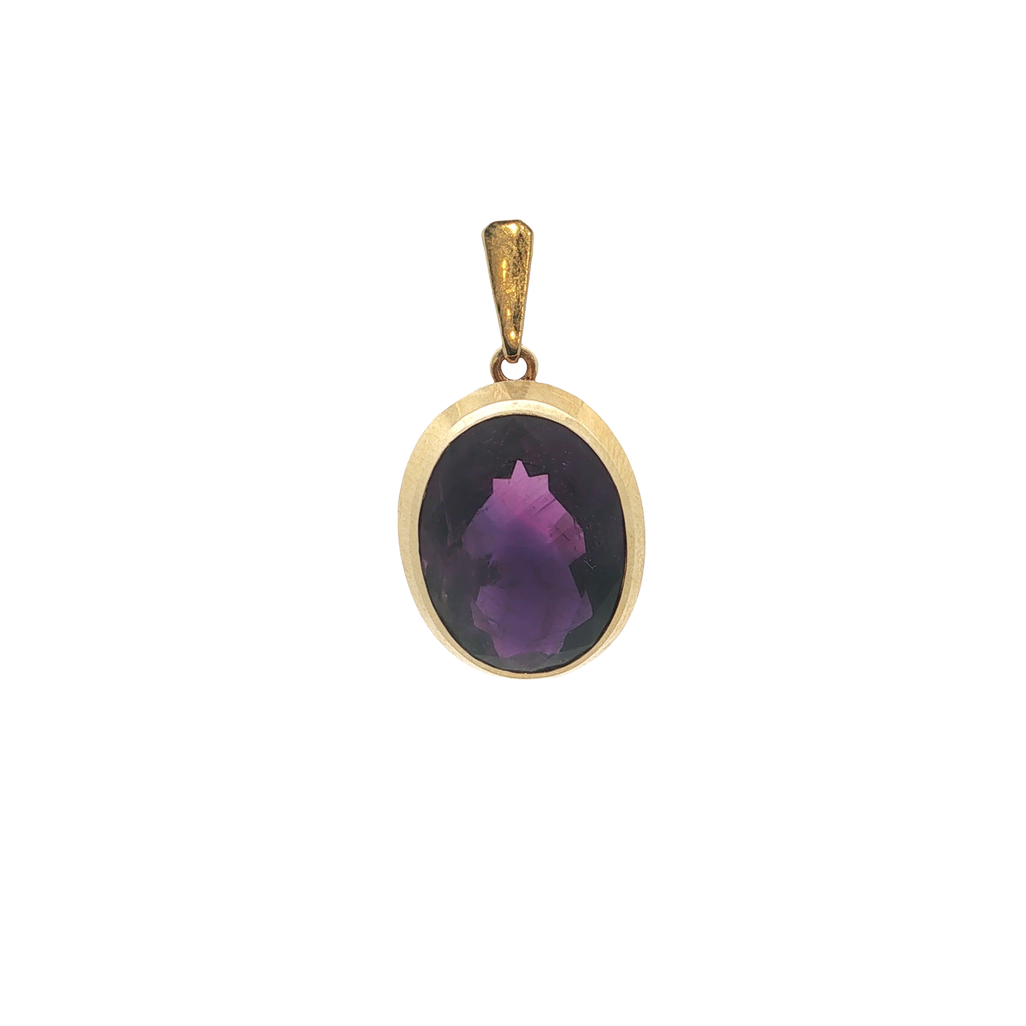 Anhänger Gelbgold 585 / 14 Karat mit Amethyst L: 29 mm Nr: 6931