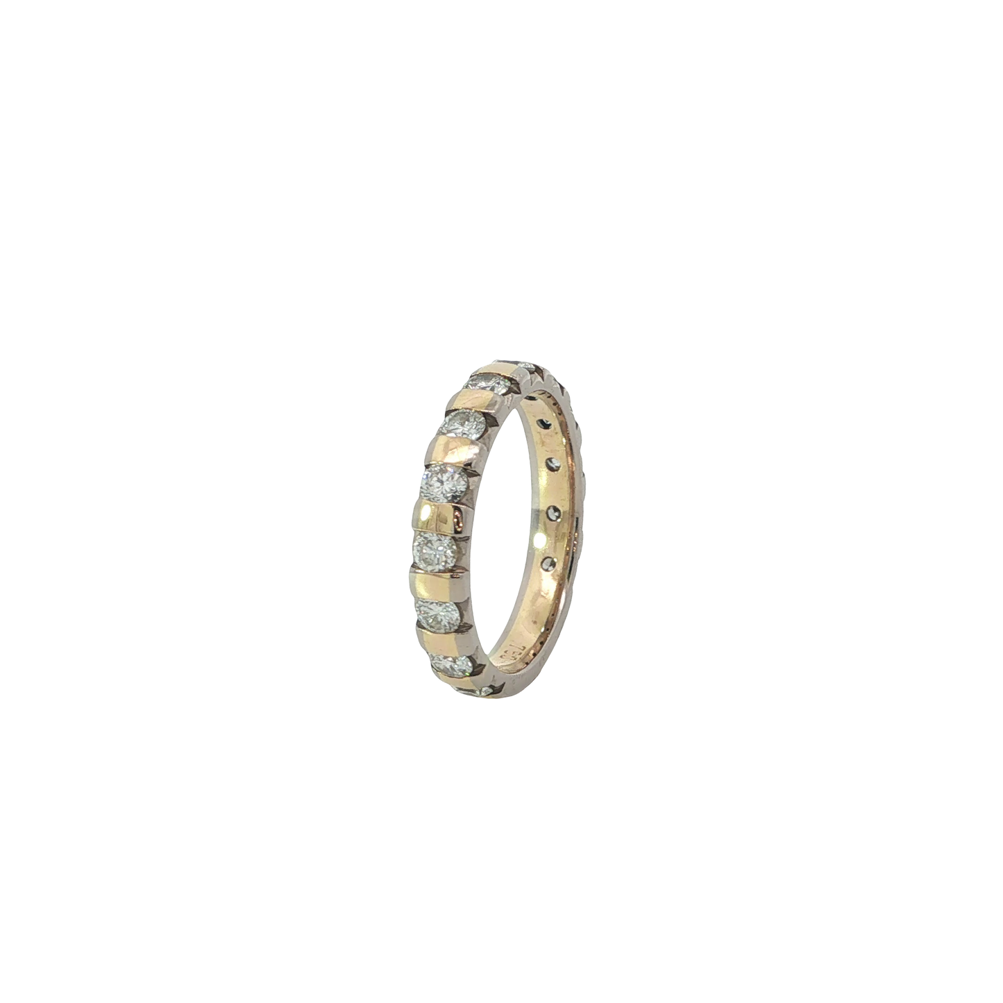 Ring Bicolor 750 / 18 Karat mit Brill. Gr. 52,5 Nr. 7093