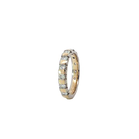 Ring Bicolor 750 / 18 Karat mit Brill. Gr. 52,5 Nr. 7093