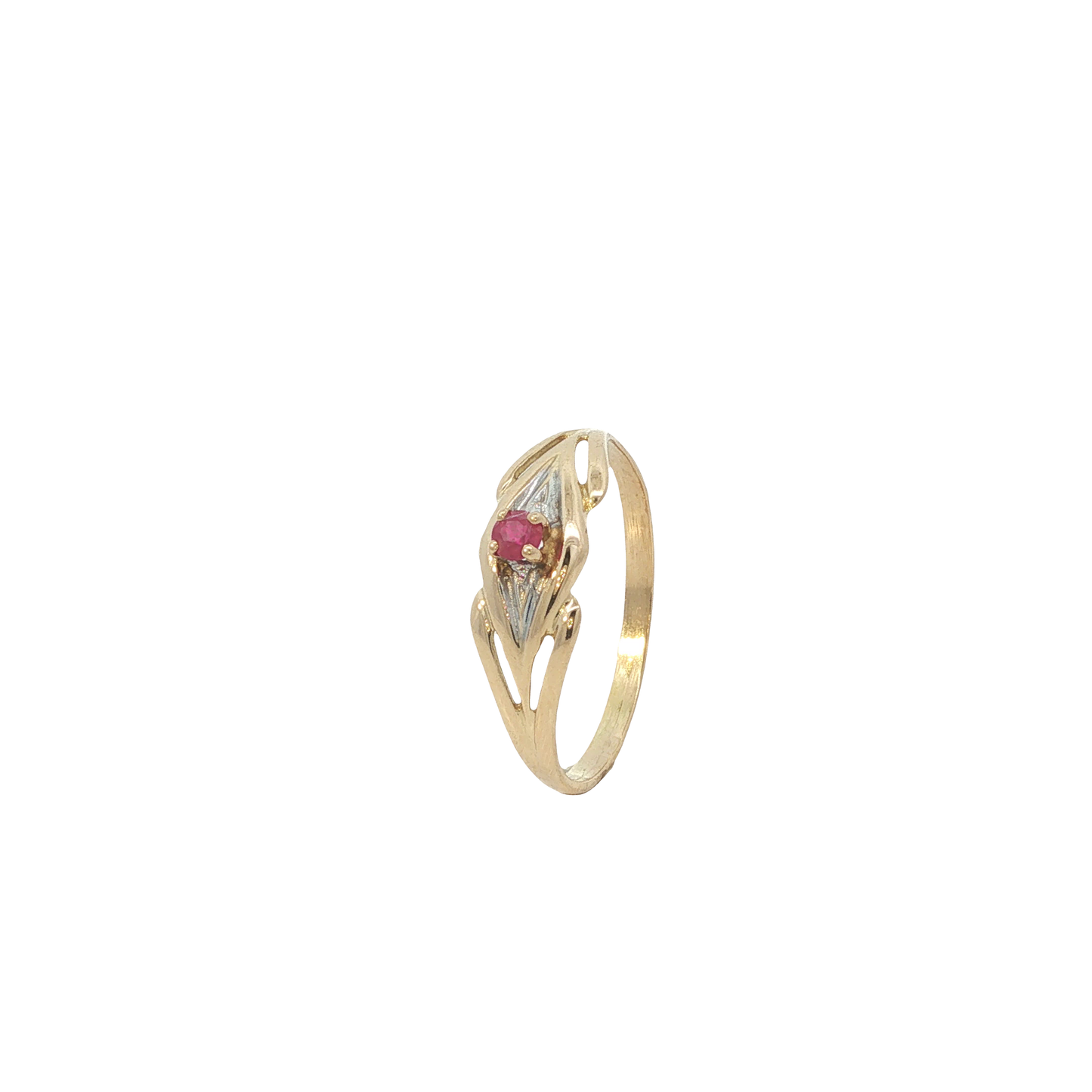 Ring Bicolor 750 / 18 Karat mit Rubin Gr. 56 Nr. 6932