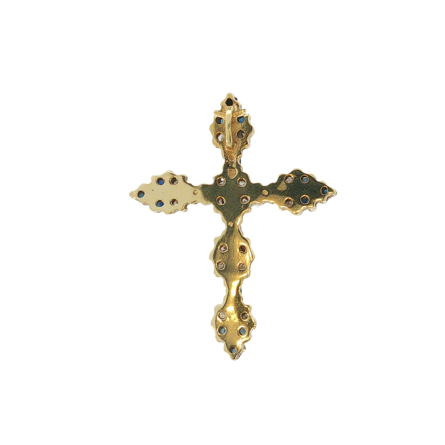 Kreuzanhänger Gelbgold 585 / 14 Karat mit Brill. L: 37,5 mm Nr. 7086
