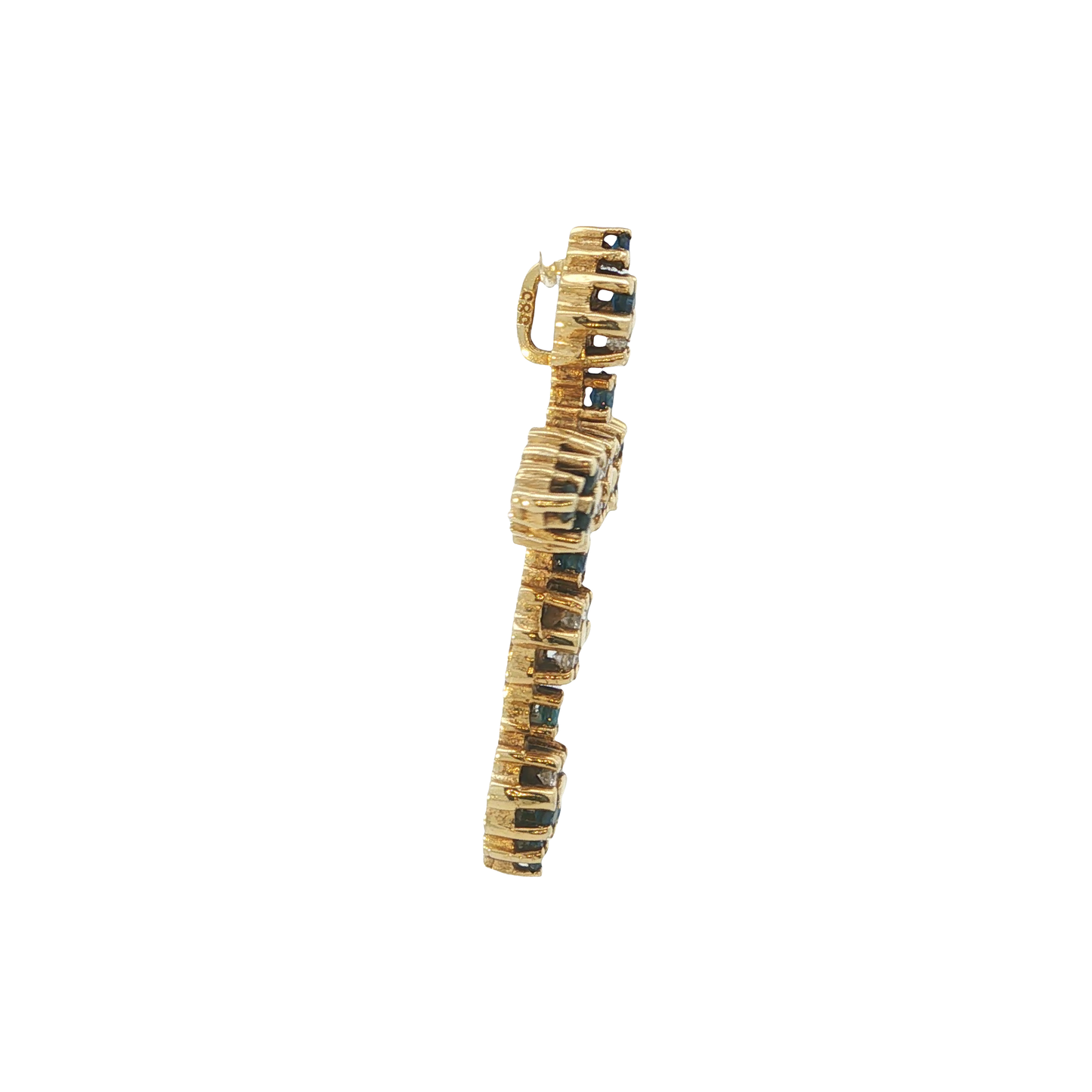 Kreuzanhänger Gelbgold 585 / 14 Karat mit Brill. L: 37,5 mm Nr. 7086