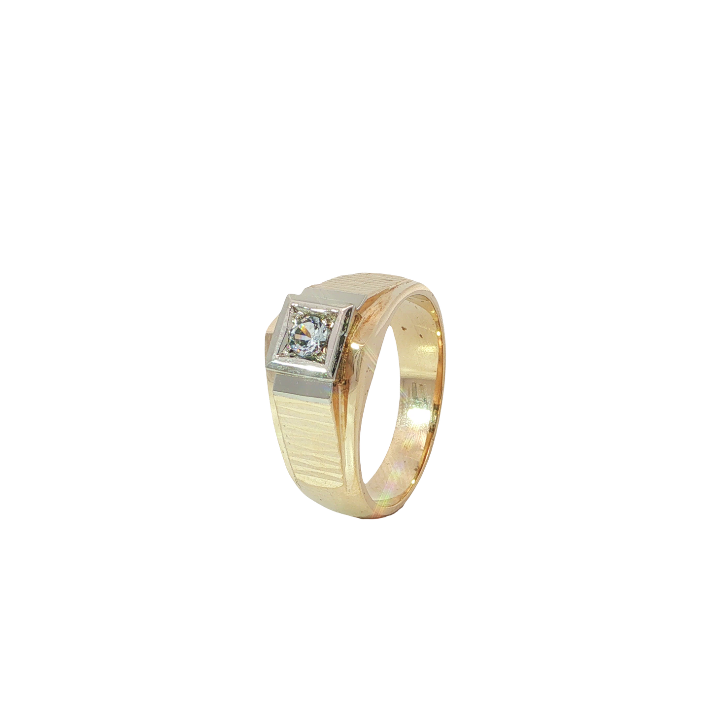 Ring Herren Bicolor 585 / 14 Karat Gr. 66 Nr. 6973