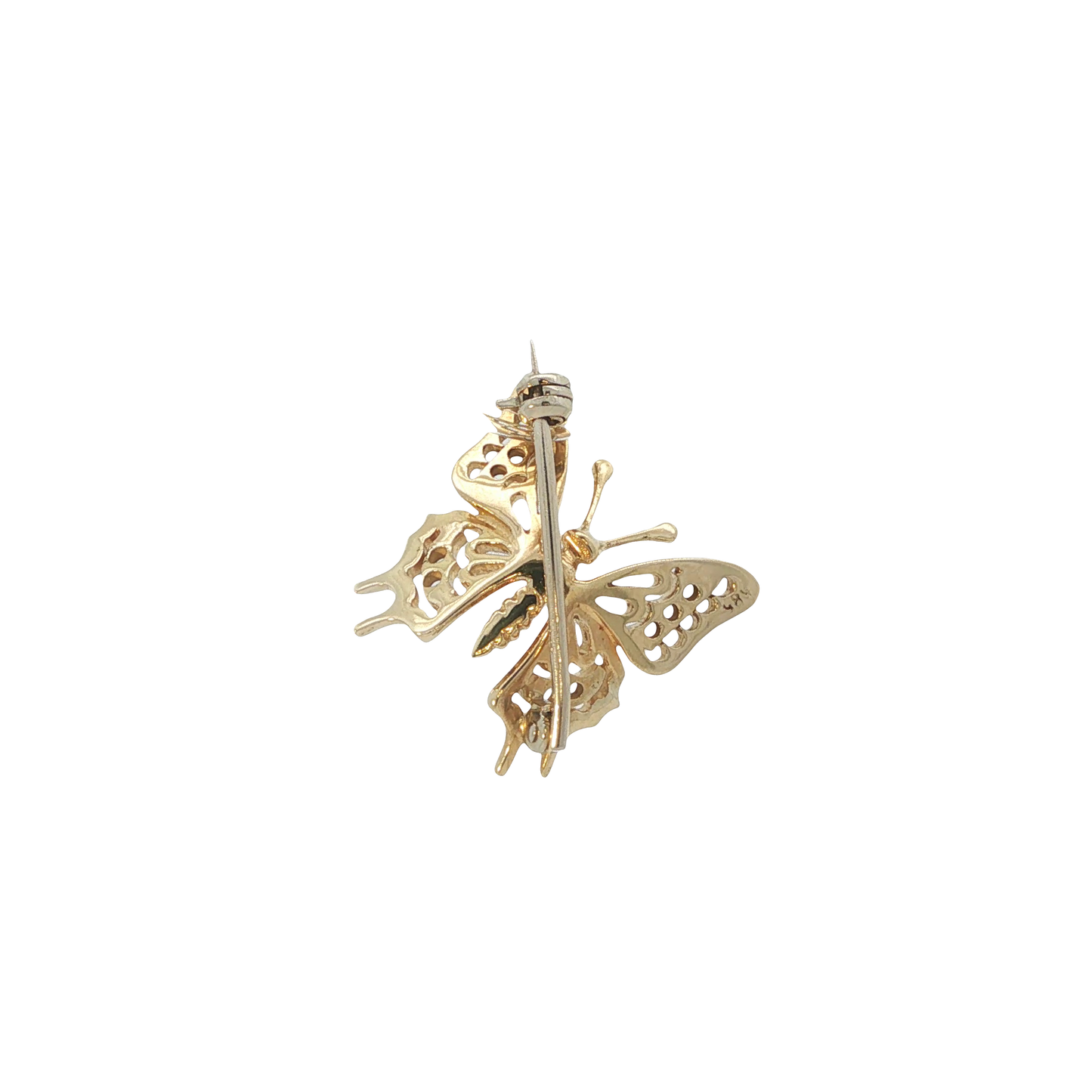 Brosche "Schmetterling" Gelbgold 585 / 14 Karat H: 18,5 mm Nr. 7027