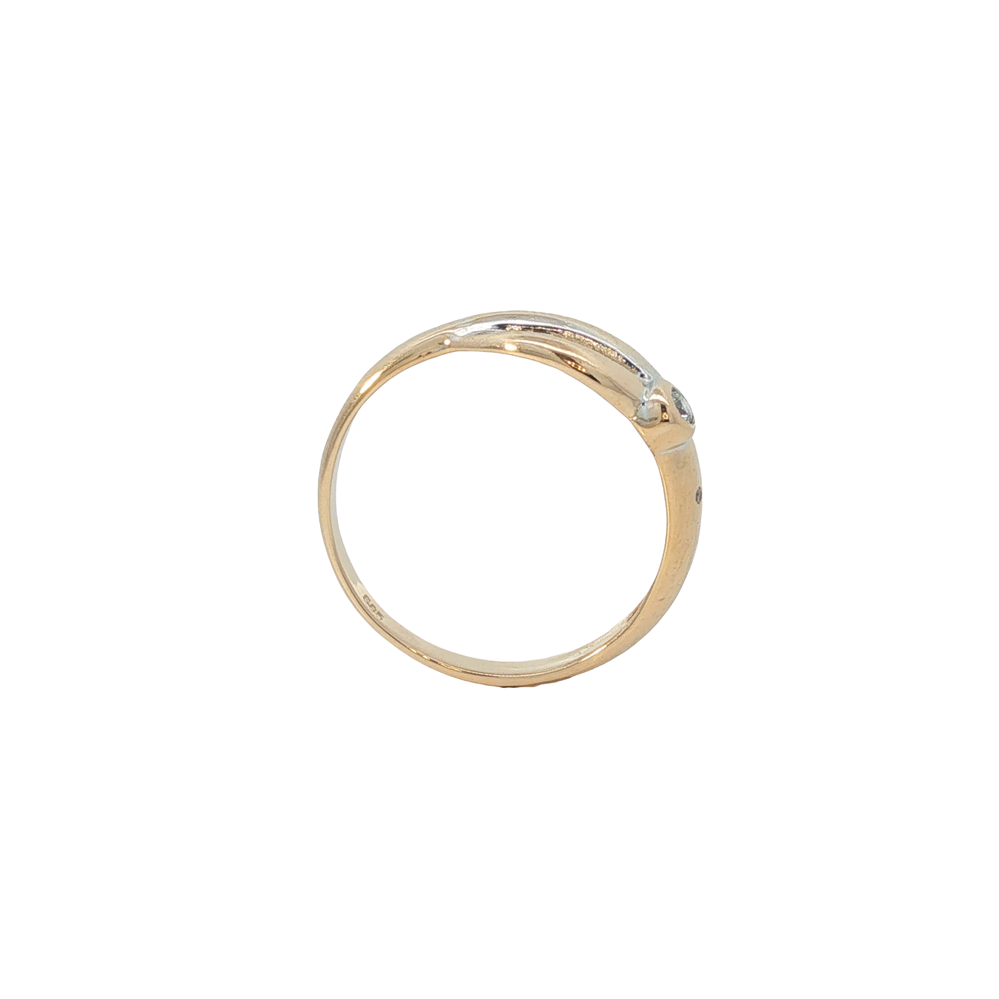 Ring Bicolor 585 / 14 Karat mit Brill. Gr. 59 Nr. 6806