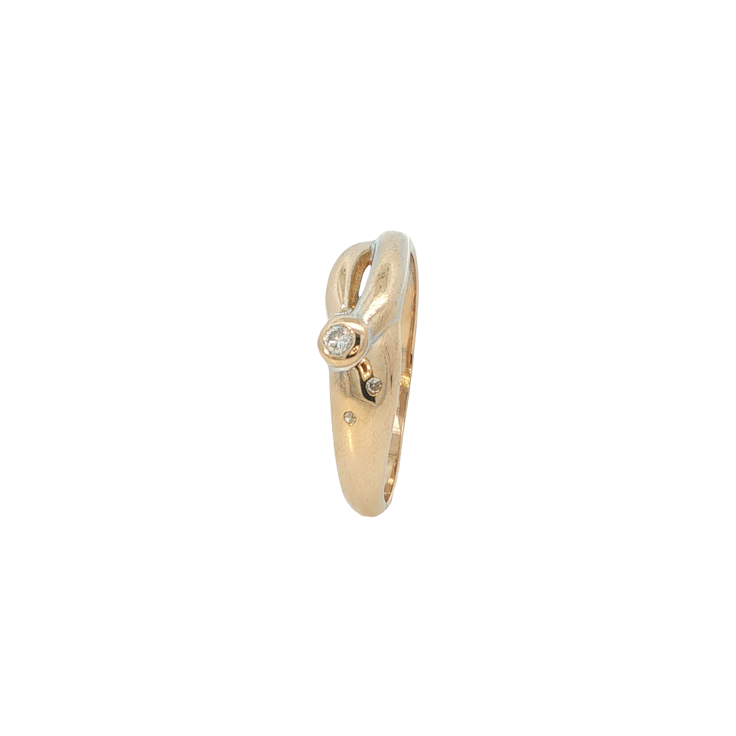 Ring Bicolor 585 / 14 Karat mit Brill. Gr. 59 Nr. 6806