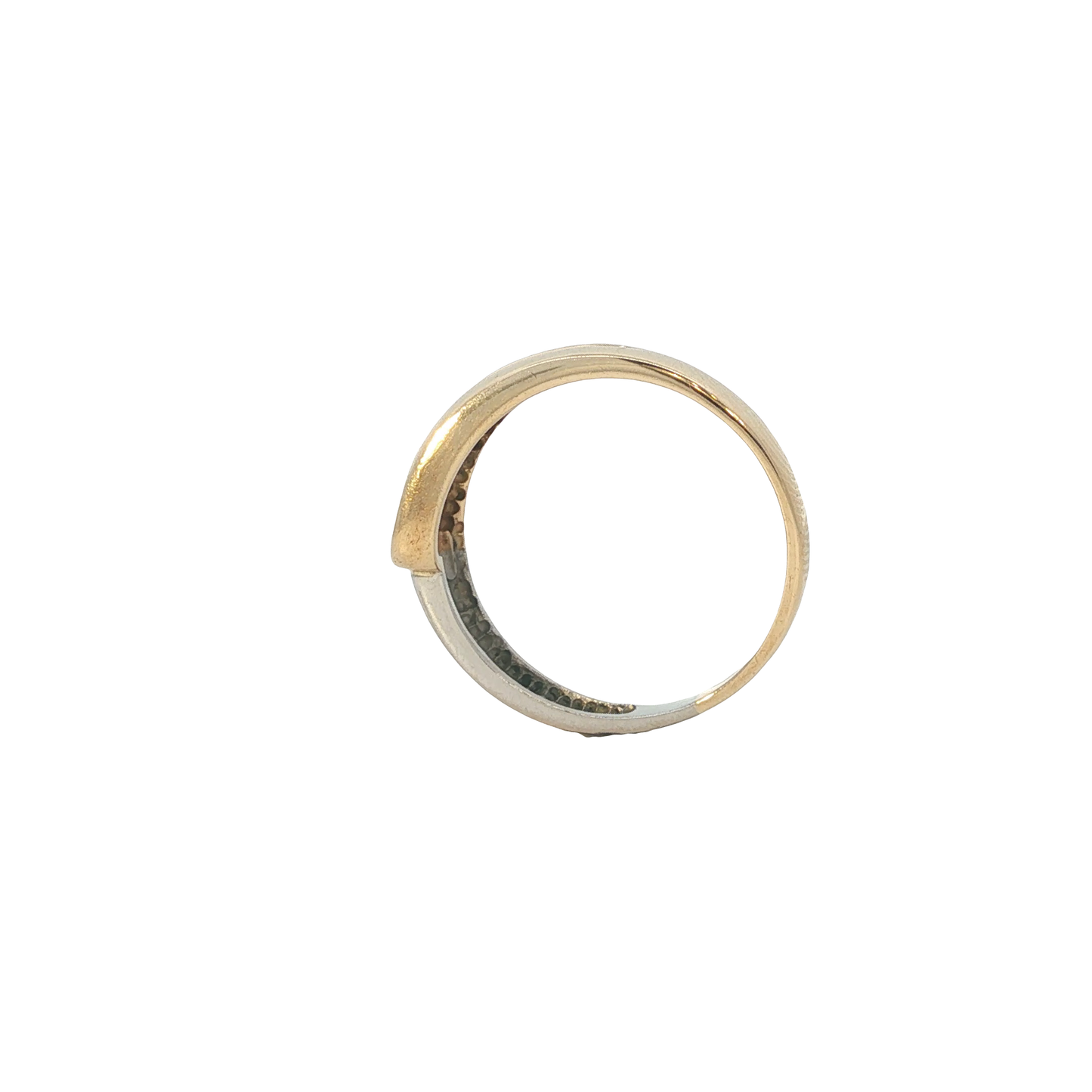 Ring Bicolor 585 / 14 Karat mit Brill. Gr. 58,5 Nr. 6823