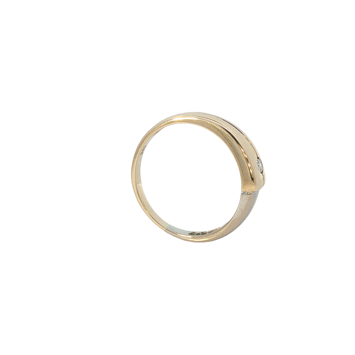 Ring Bicolor 585 / 14 Karat mit Brill. Gr. 58,5 Nr. 6823