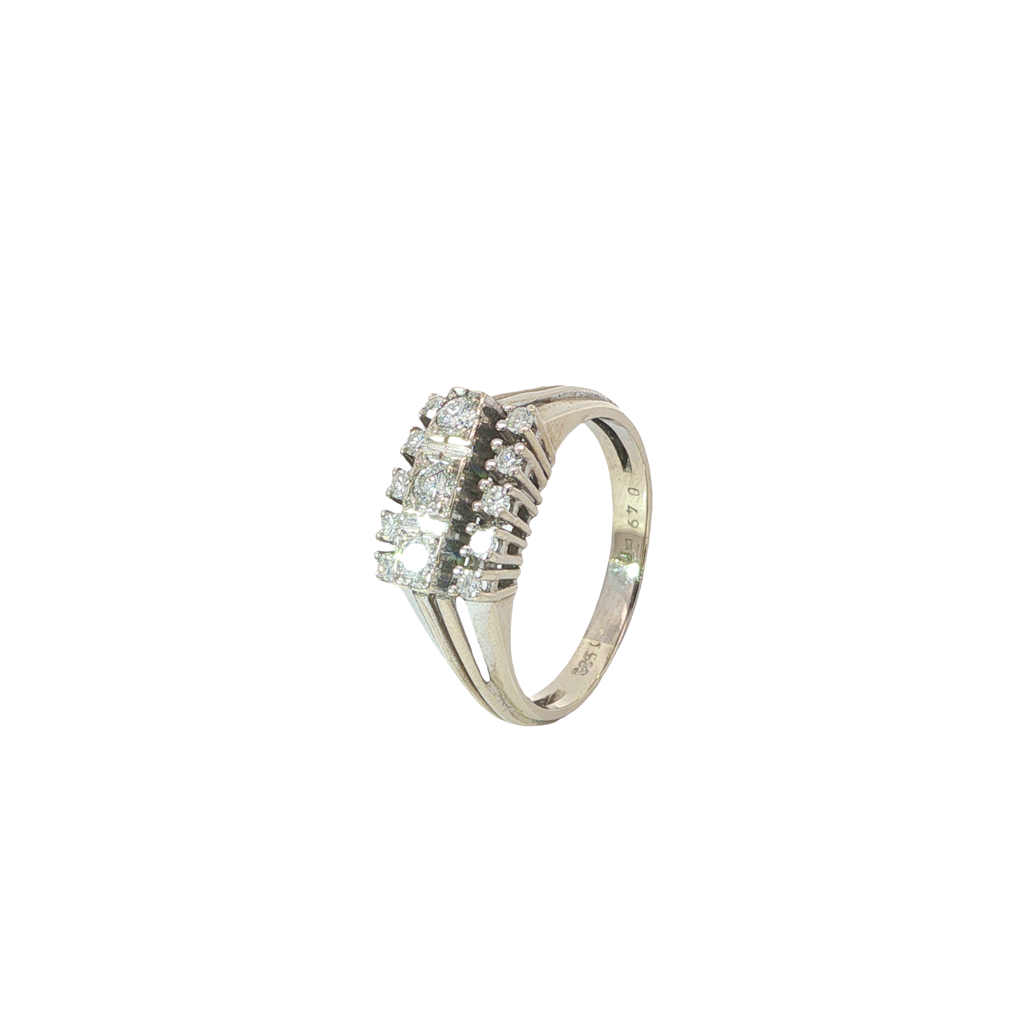 Ring Weißgold 585 / 14 Karat mit Brill. Gr. 63 Nr. 6899