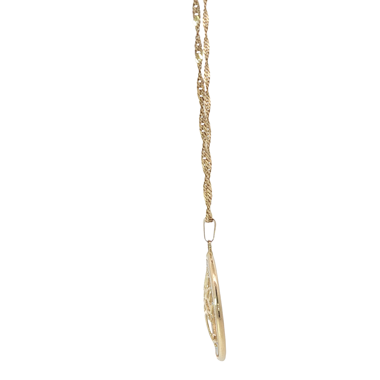 Kette mit Anhänger "Baum" Bicolor 585 / 14 Karat L: 56 cm Nr. 7094