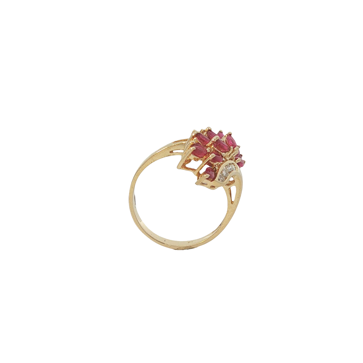 Ring Gelbgold 750 / 18 Karat mit Rubinen und Brill. Gr. 52 Nr. 6980