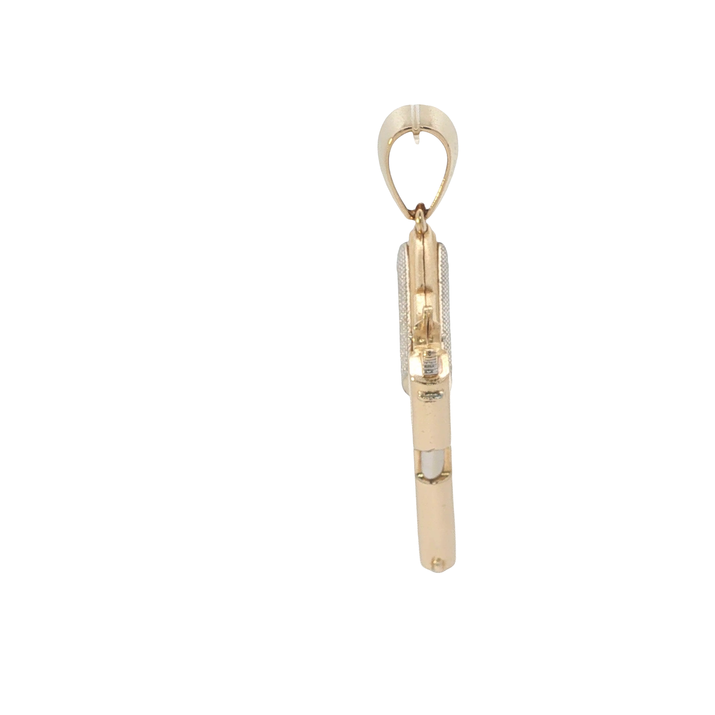 Anhänger "Pistole" Bicolor 585 / 14 Karat L: 58 mm Nr. 7095