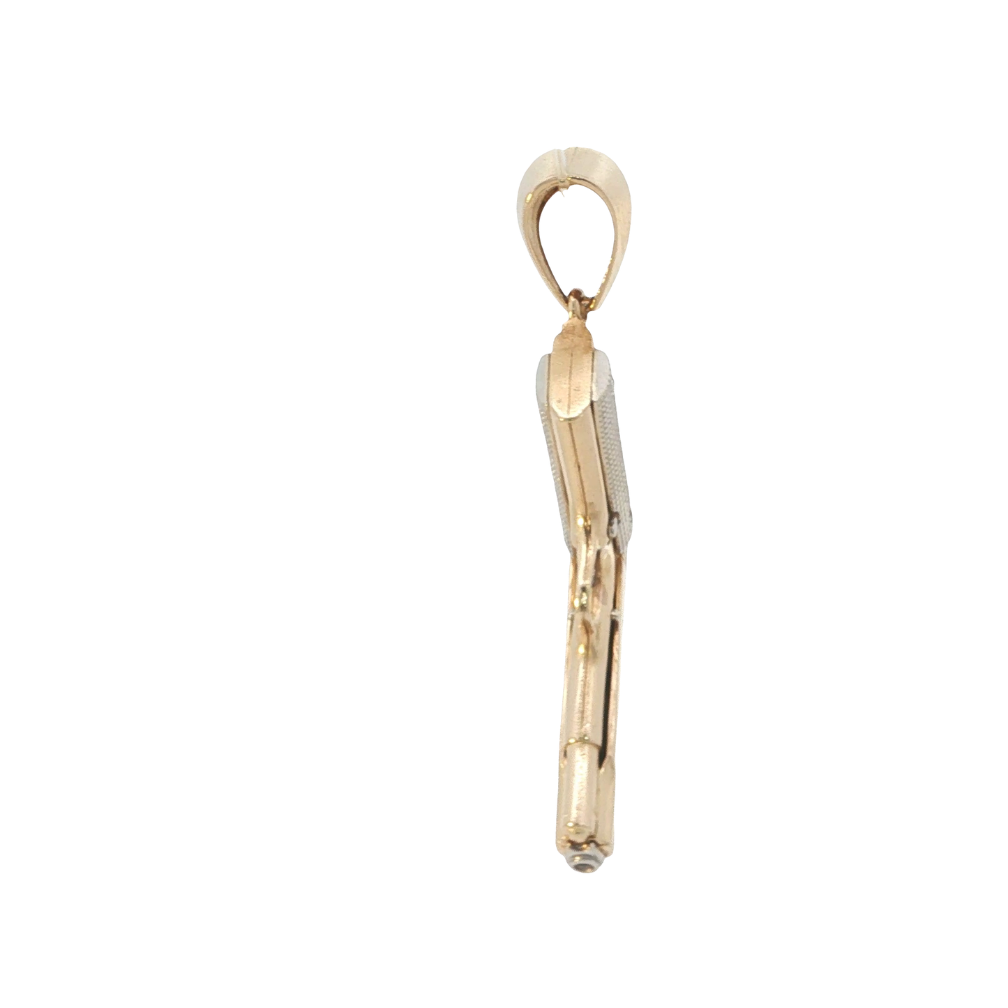 Anhänger "Pistole" Bicolor 585 / 14 Karat L: 58 mm Nr. 7095