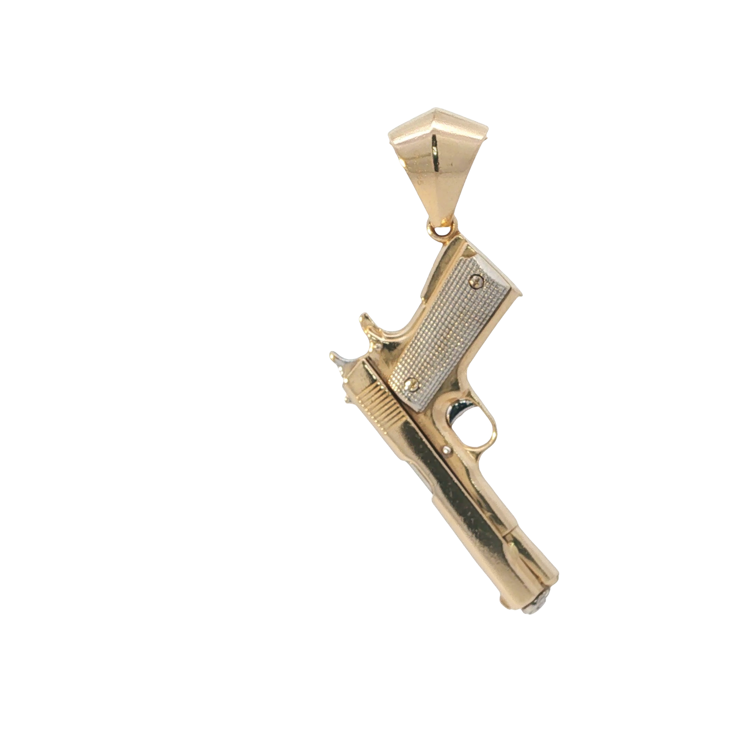 Anhänger "Pistole" Bicolor 585 / 14 Karat L: 58 mm Nr. 7095