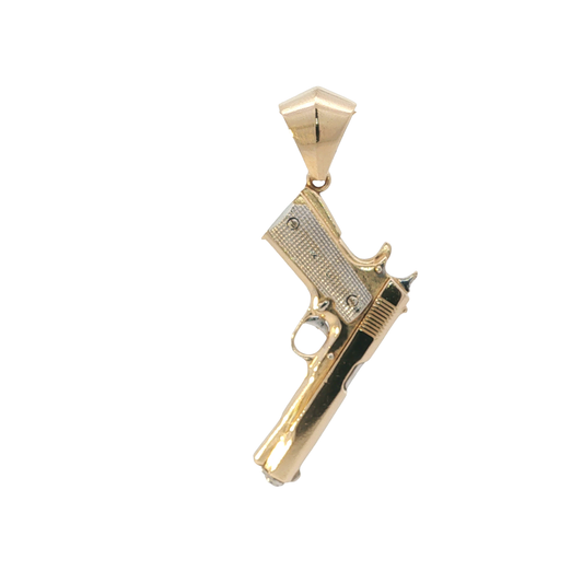 Anhänger "Pistole" Bicolor 585 / 14 Karat L: 58 mm Nr. 7095