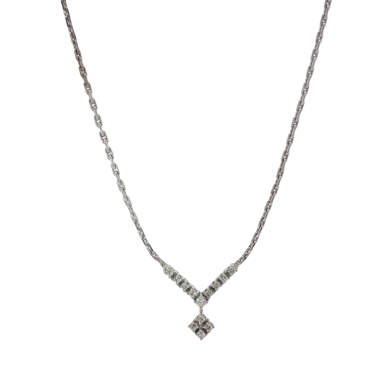 Kette mit Anhänger Weißgold 585 / 14 Karat mitBrill. L: 43 cm Nr. 7128