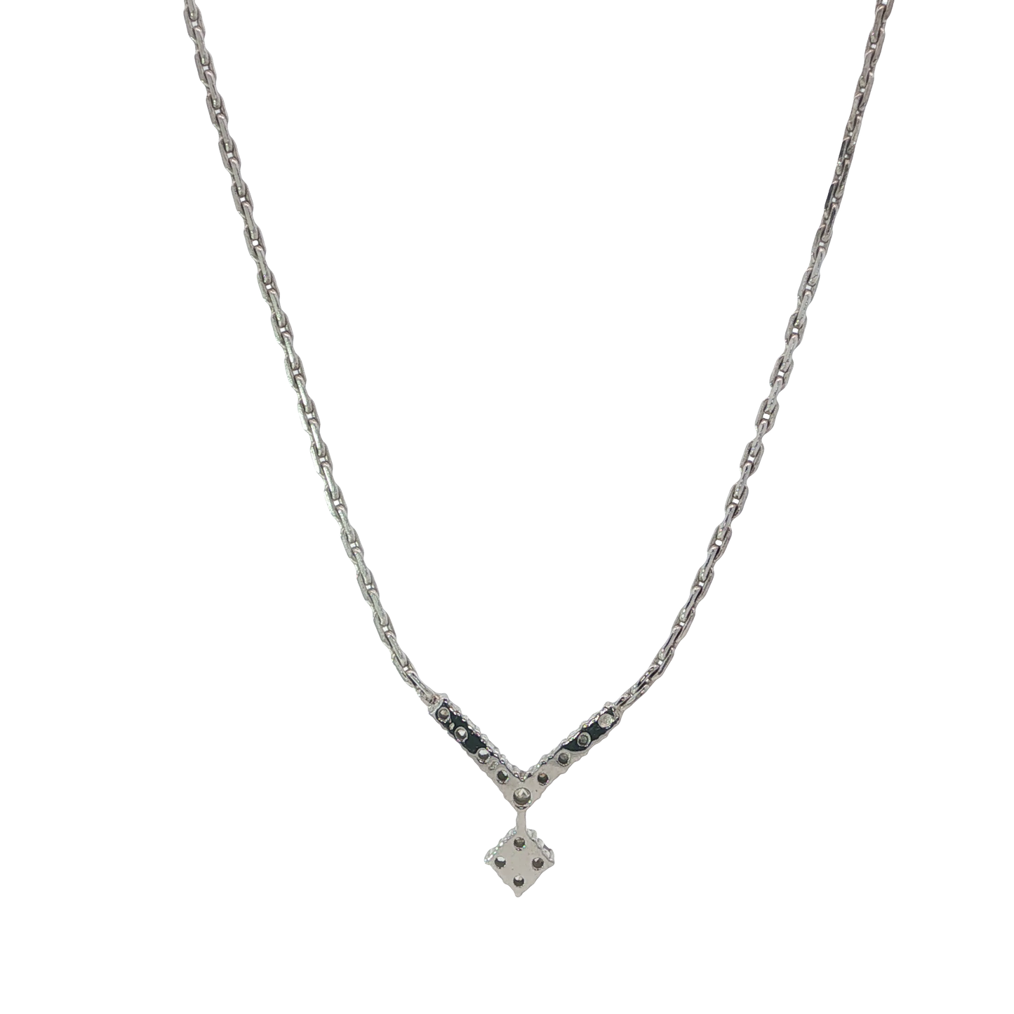 Kette mit Anhänger Weißgold 585 / 14 Karat mitBrill. L: 43 cm Nr. 7128