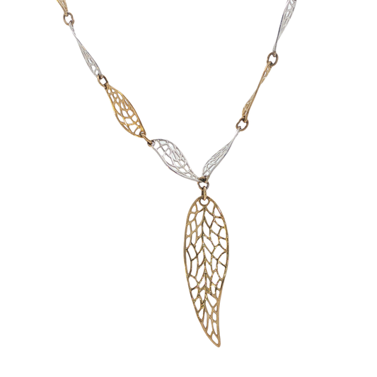 Kette "Blätter" Bicolor 333 / 8 Karat L:43 cm L: 7130
