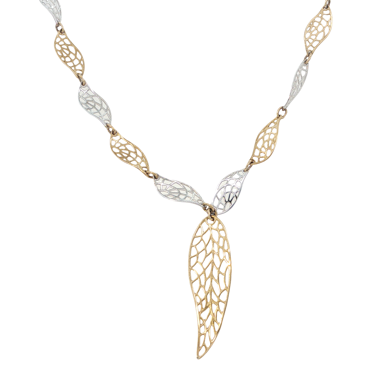 Kette "Blätter" Bicolor 333 / 8 Karat L:43 cm L: 7130
