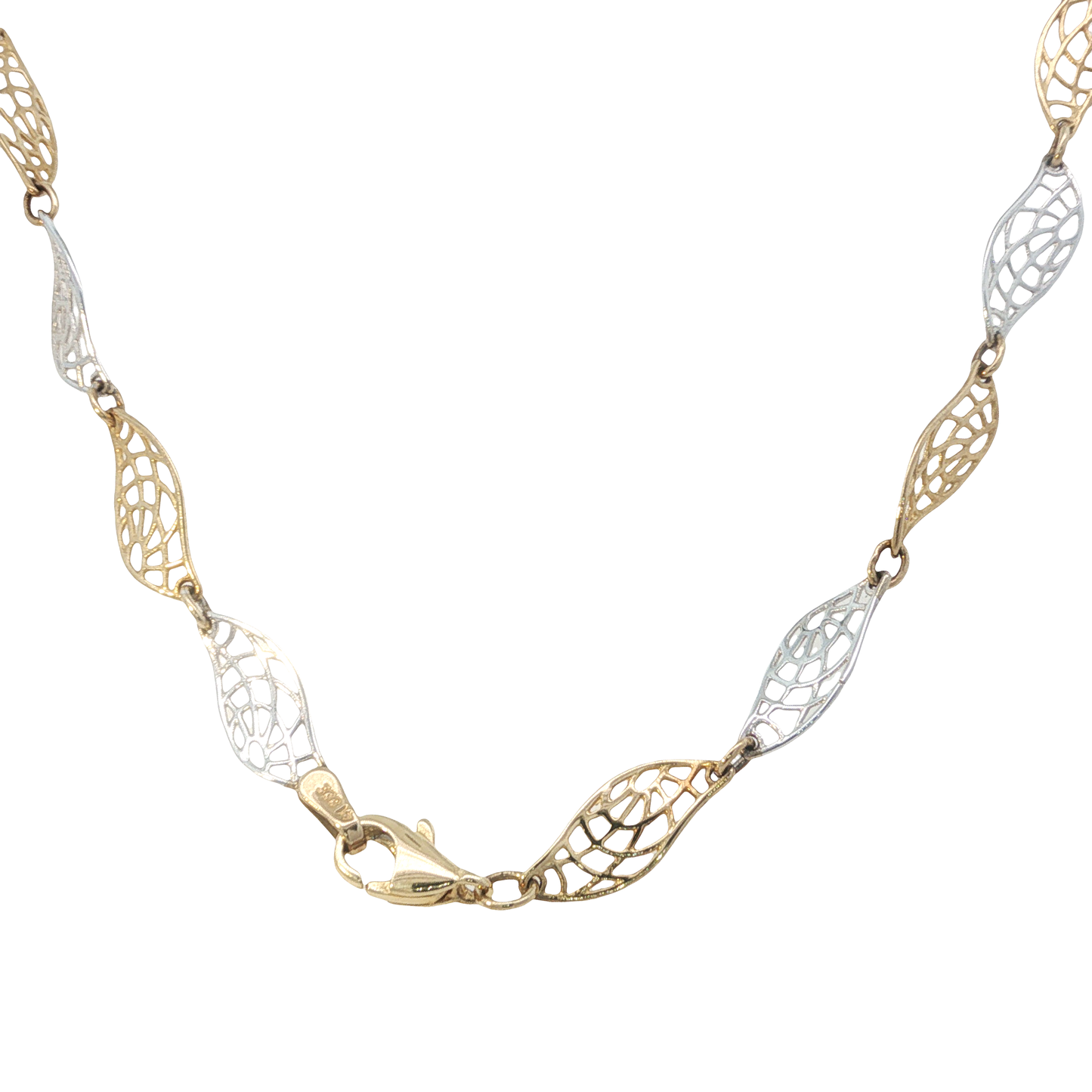 Kette "Blätter" Bicolor 333 / 8 Karat L:43 cm L: 7130