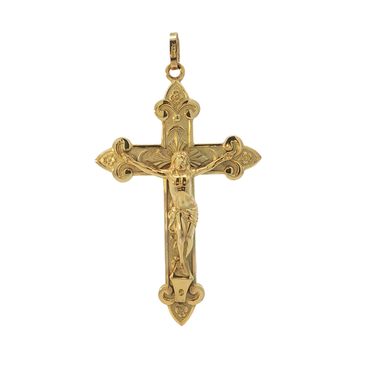 Anhänger "Kreuz Jesus" Gelbgold 333 / 8 Karat L: 59,5 mm Nr. 7162