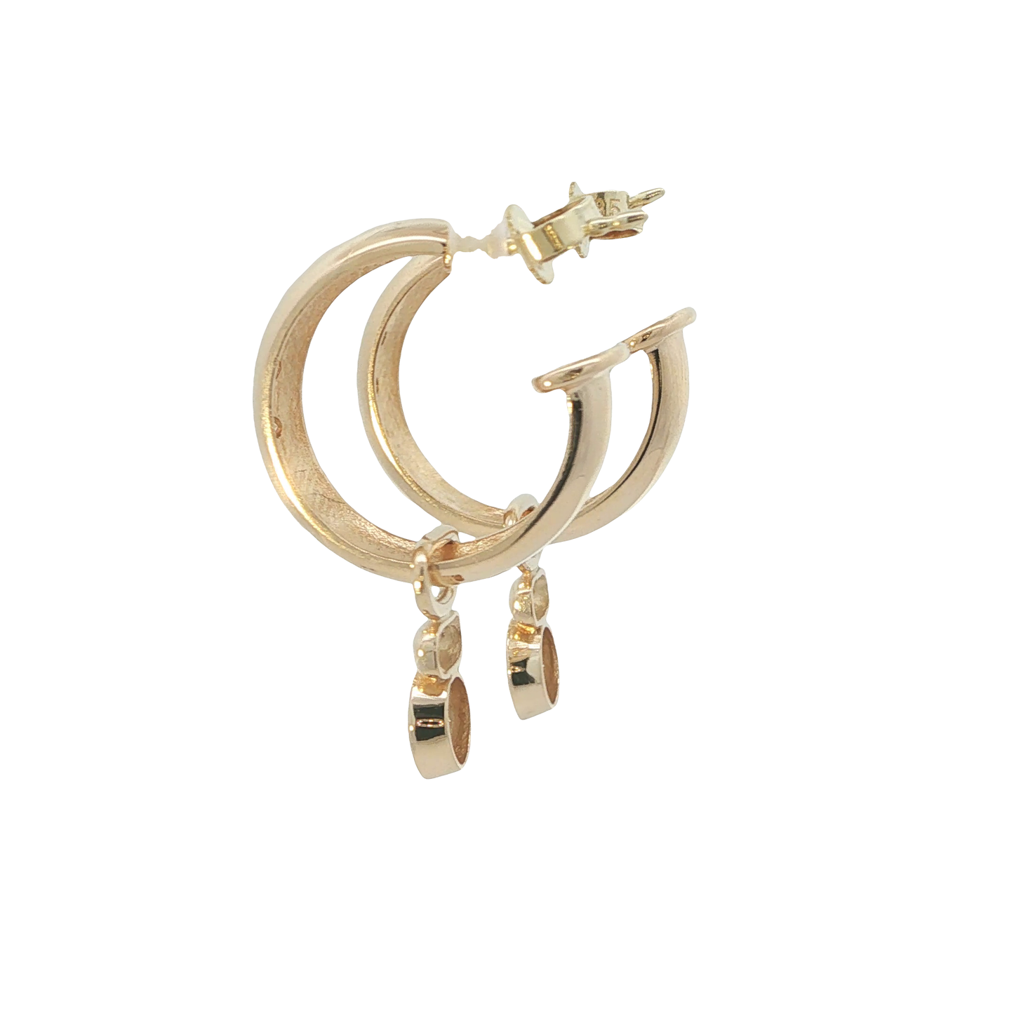 P. Ohrhänger Gelbgold 585 / 14 Karat mit Brill. L: 29 mm Nr. 7108