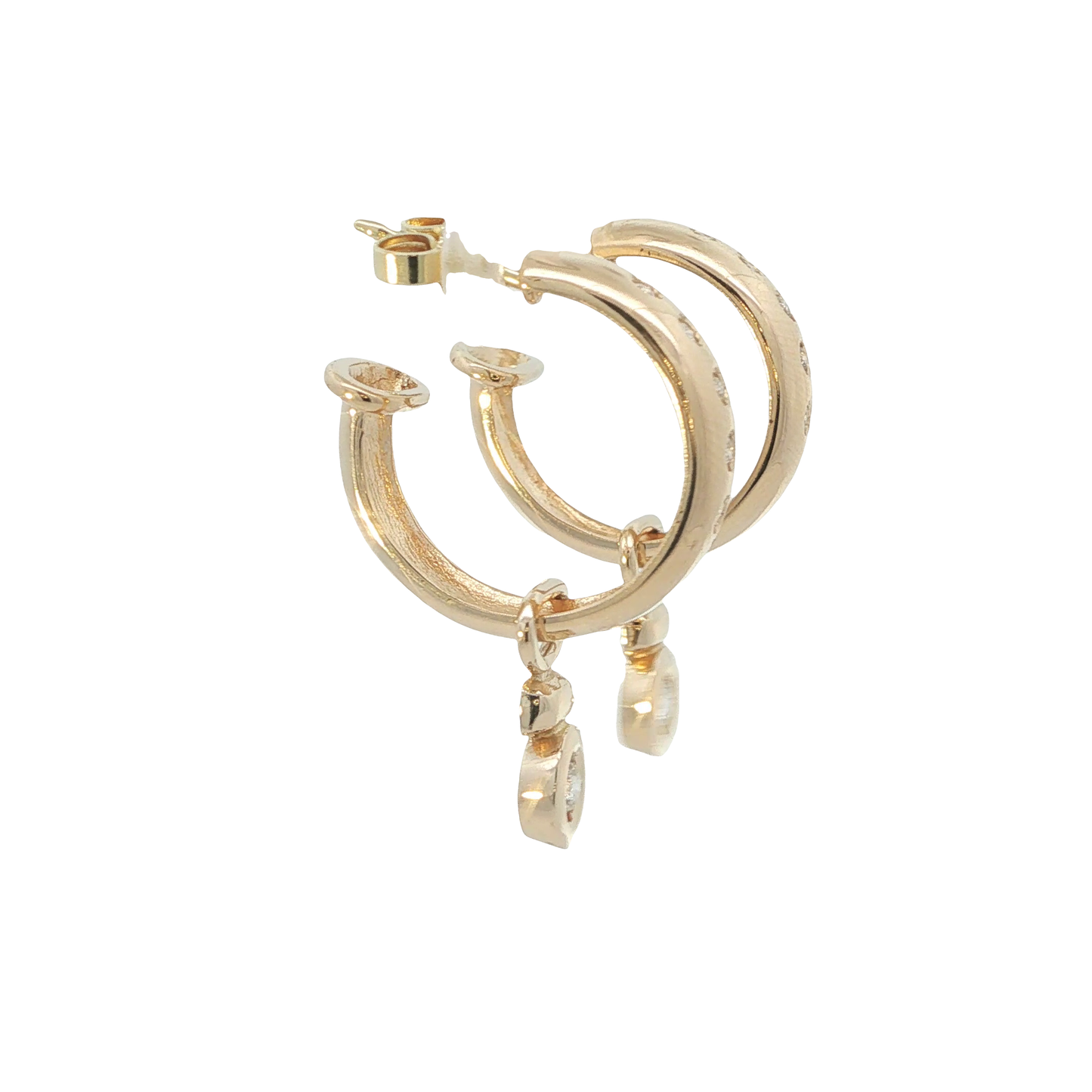 P. Ohrhänger Gelbgold 585 / 14 Karat mit Brill. L: 29 mm Nr. 7108